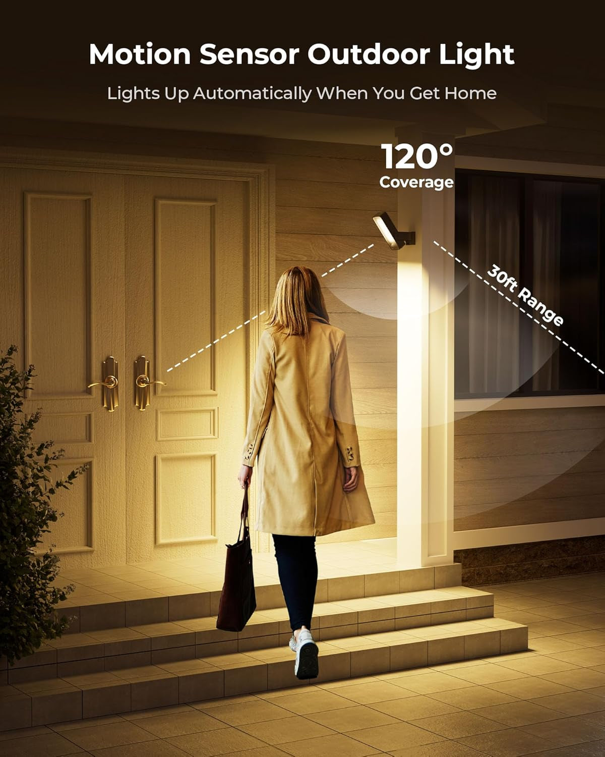 Motion Sensor Outdoor Light, 10000Mah