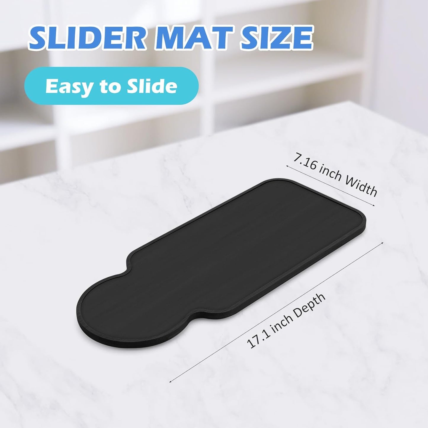 Slider Mat for Ninja Slushie Machine FS301 - Bamboo Sliding Pad Compatible with Ninja Frozen Drink Maker, Appliance Slider for Ninja Slushy Accessories, for Home Kitchen Office, Black