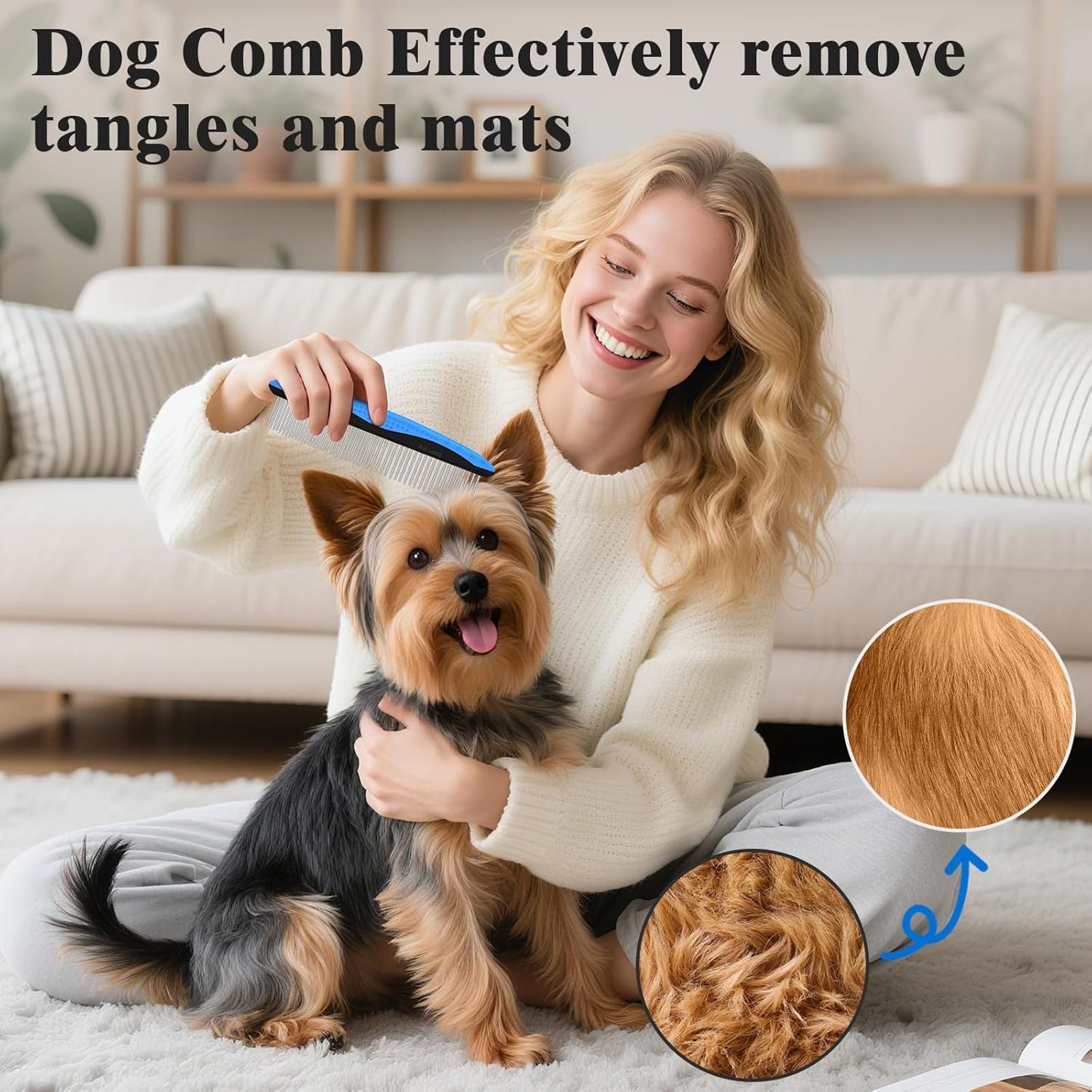 2PCS Self Cleaning Slicker Brush & Dog Comb