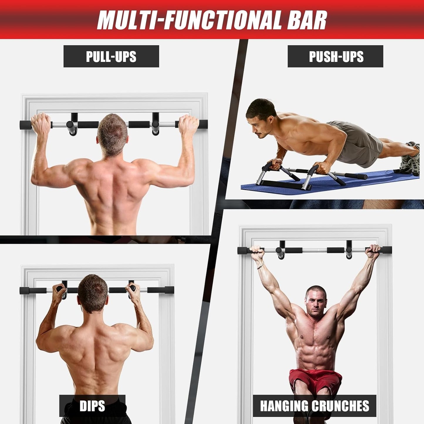 Pull up Bar for Doorway, Portable Pull-Up Bar