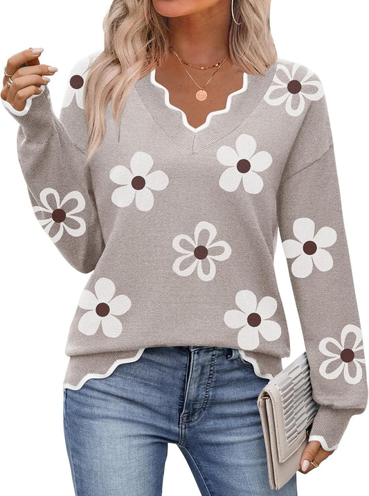 Women'S 2026 Fall V Neck Sweater Casual