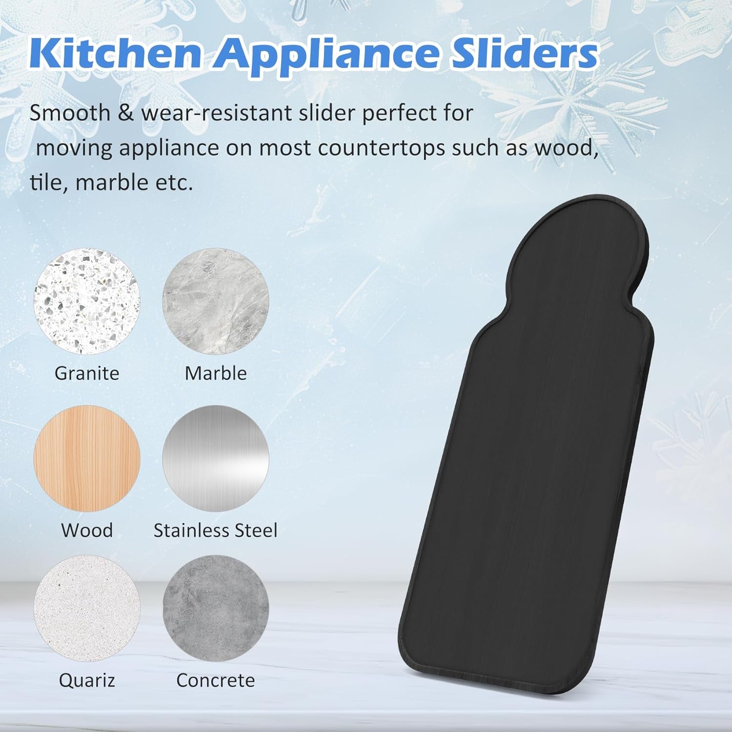 Slider Mat for Ninja Slushie Machine FS301 - Bamboo Sliding Pad Compatible with Ninja Frozen Drink Maker, Appliance Slider for Ninja Slushy Accessories, for Home Kitchen Office, Black