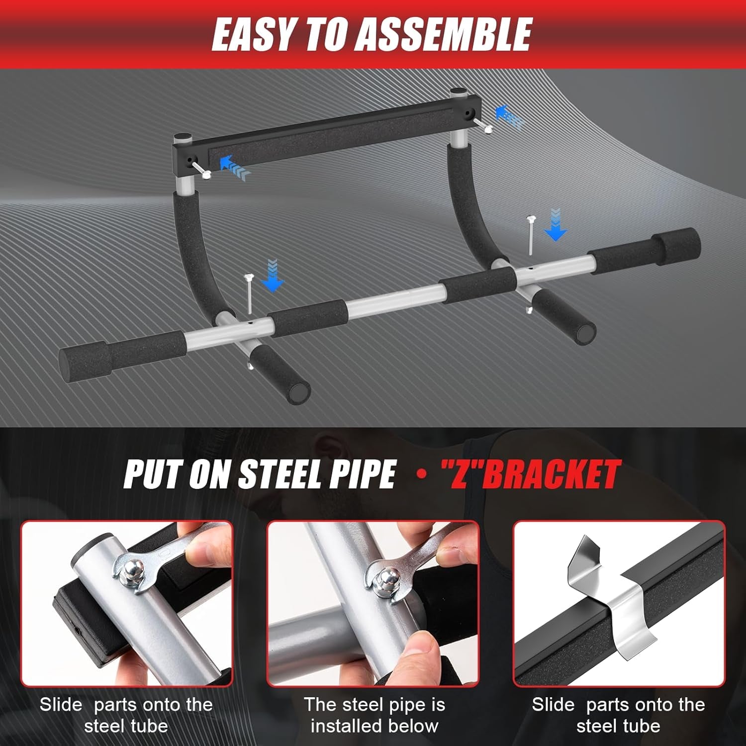 Pull up Bar for Doorway, Portable Pull-Up Bar