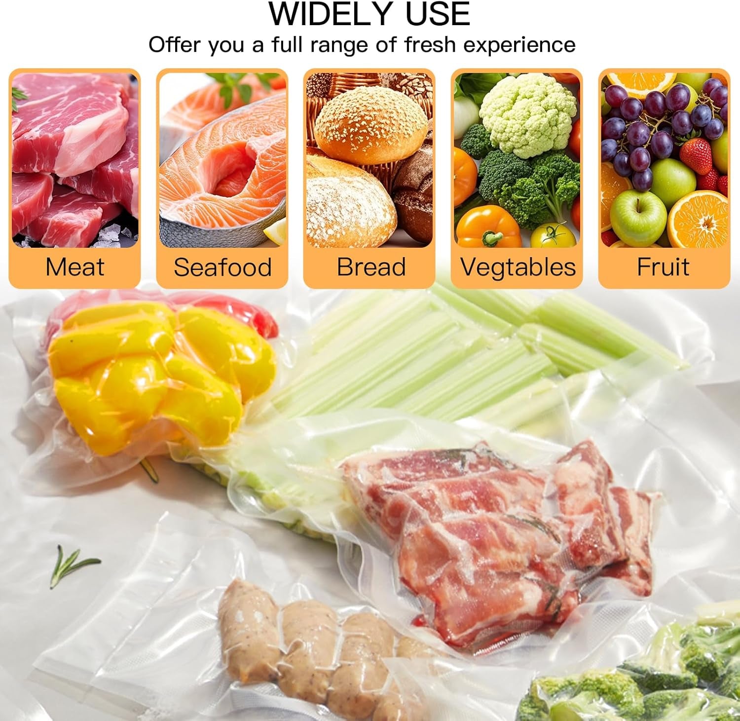 Vacuum Sealer Machine Bags, 6 Inch Wide and 19.6 Feet Long for  & Other Brand Vacuum Perfect for Meal Prep and Sous Vide Cooking (8"X21.6")