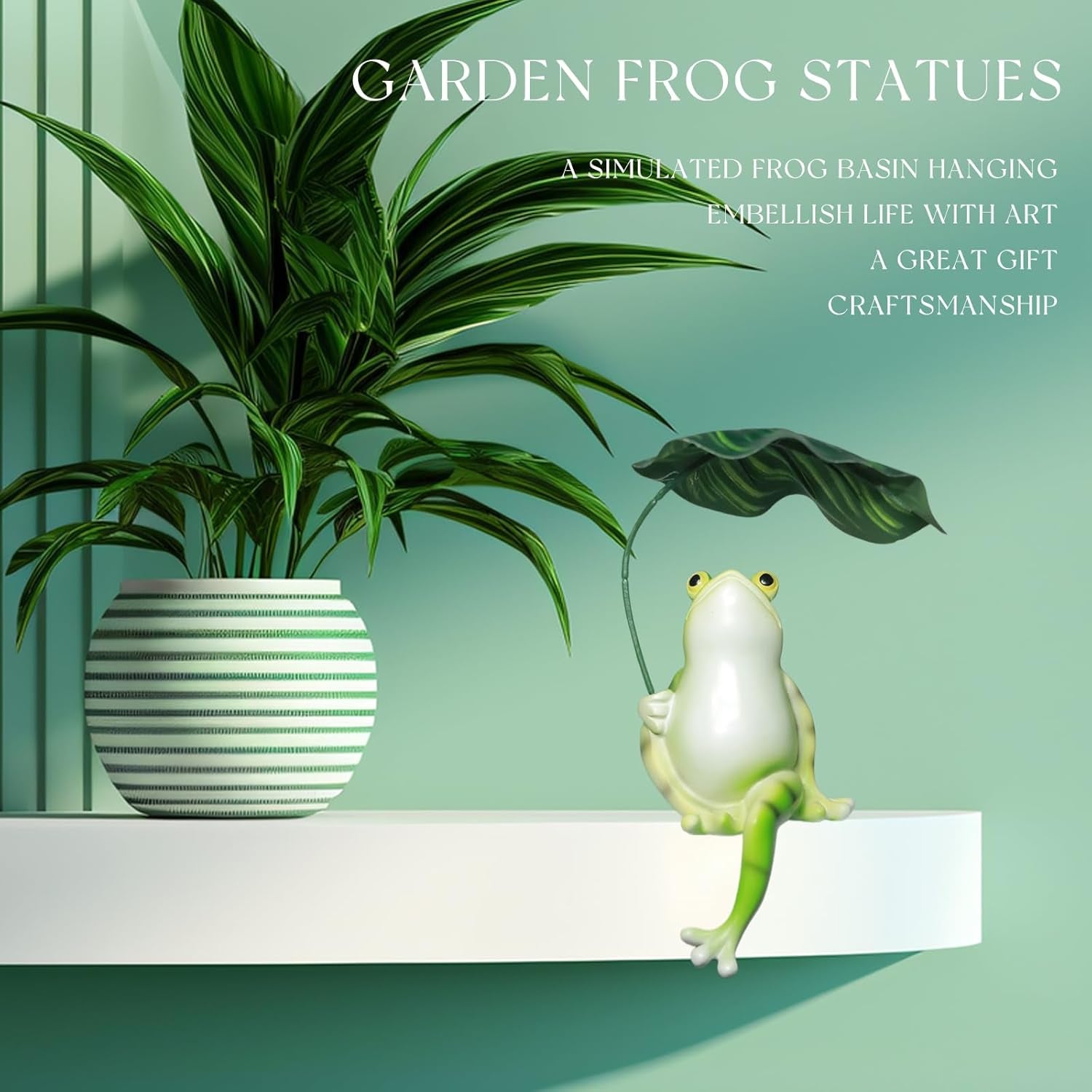 Frog Statue for Garden Umbrella,Tipsy Frog Pot Hugger