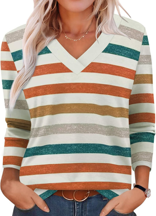 Women’s V-Neck Long Sleeve Tunic Top