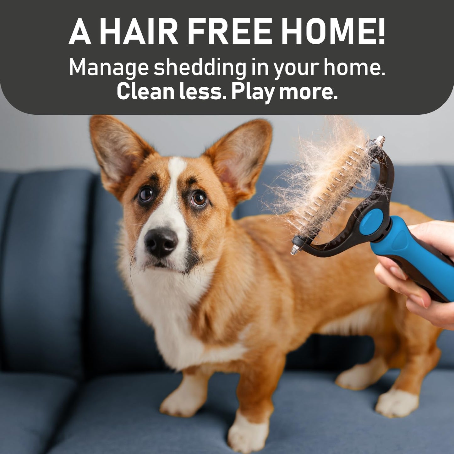 Pet Grooming Brush and 2X Grooming Gloves Combo