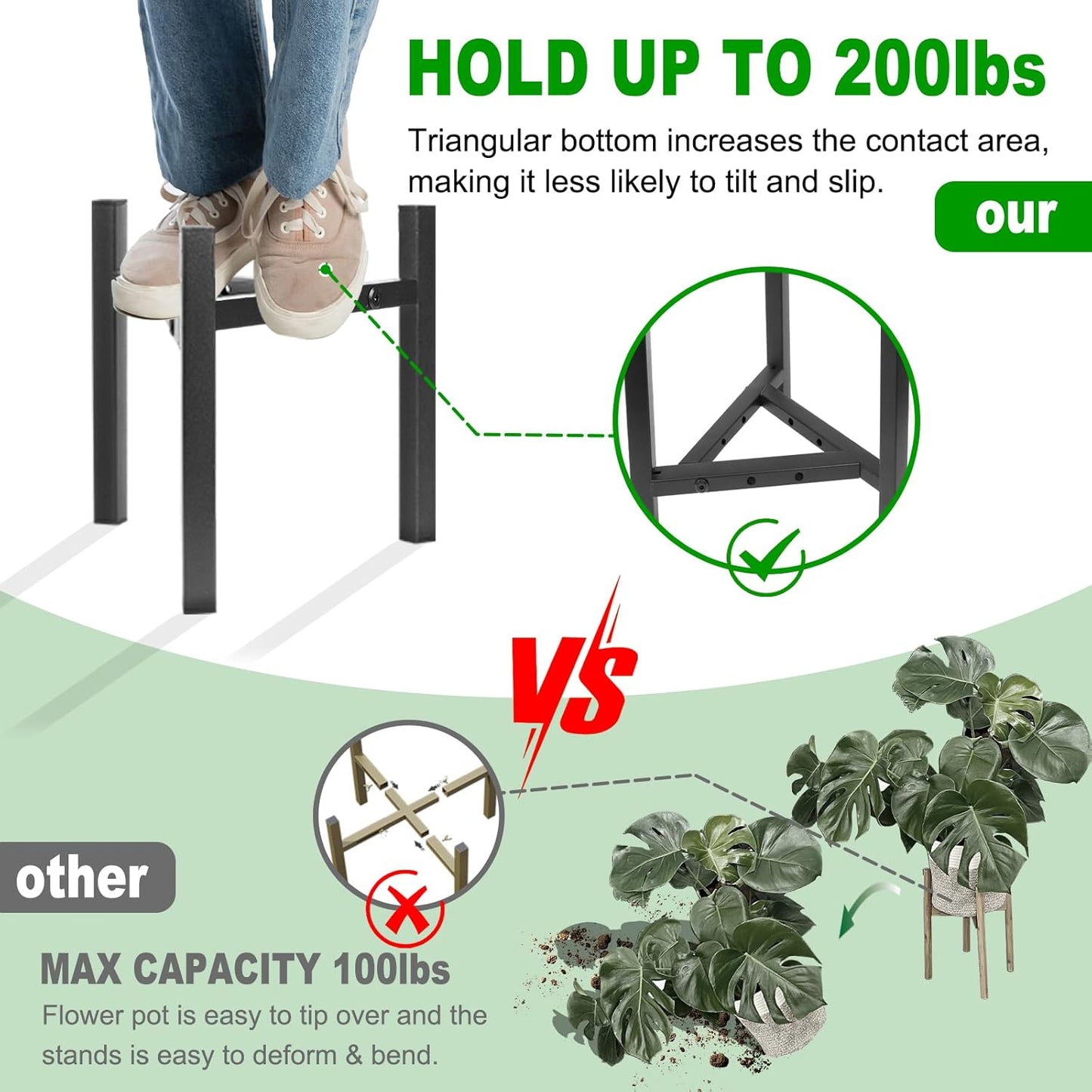 Plant Stand Indoor Adjustable, Metal Modern Plant Stands