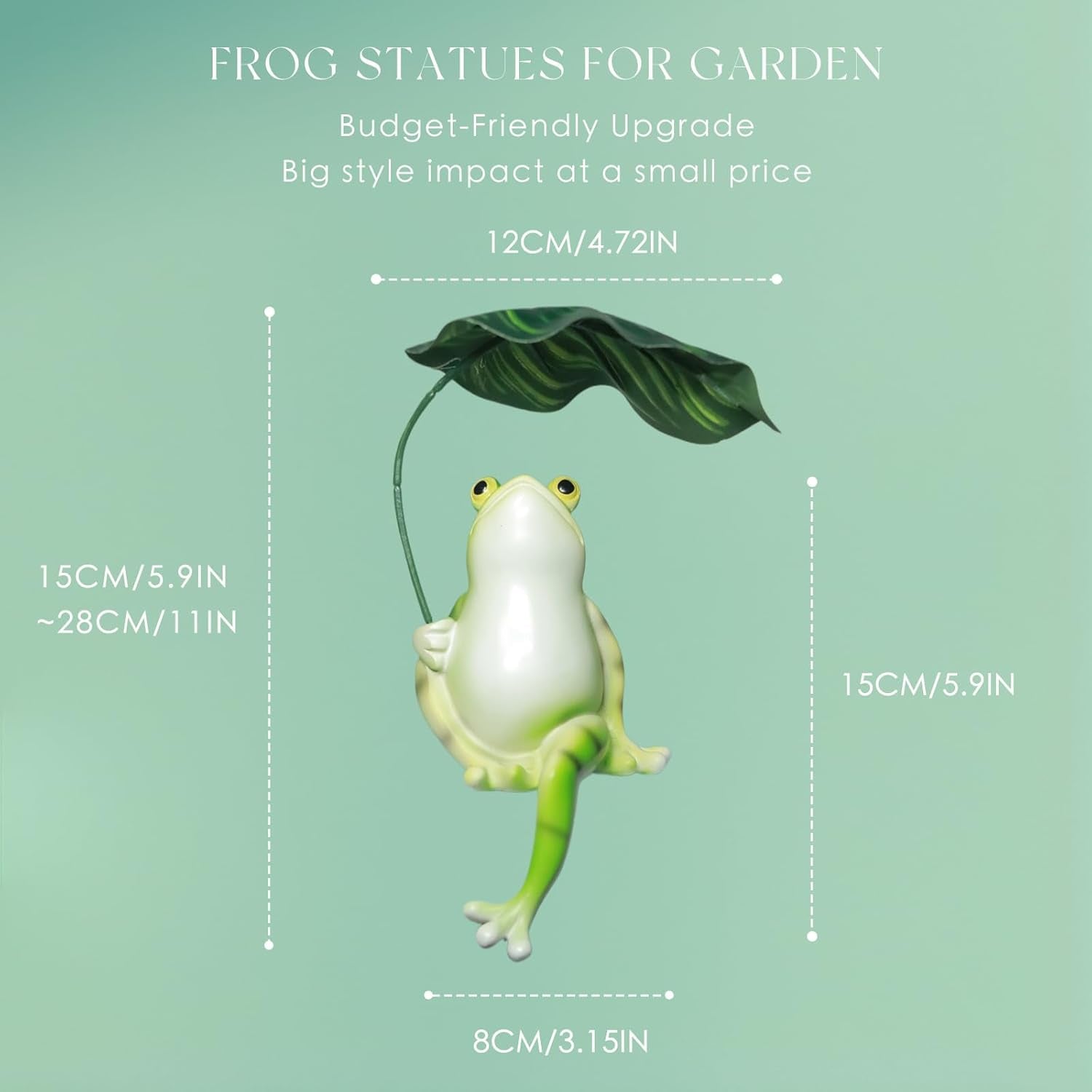 Frog Statue for Garden Umbrella,Tipsy Frog Pot Hugger