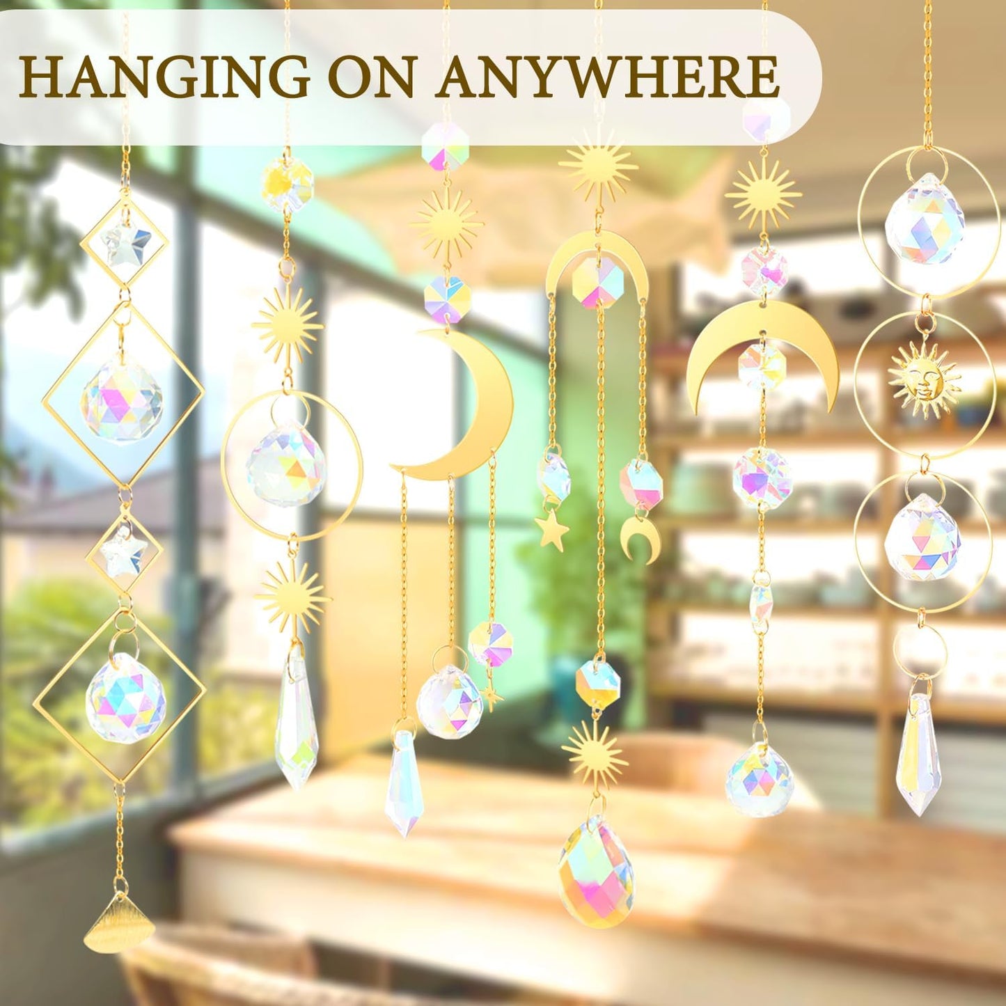 6Pieces Colorful Crystals Suncatcher