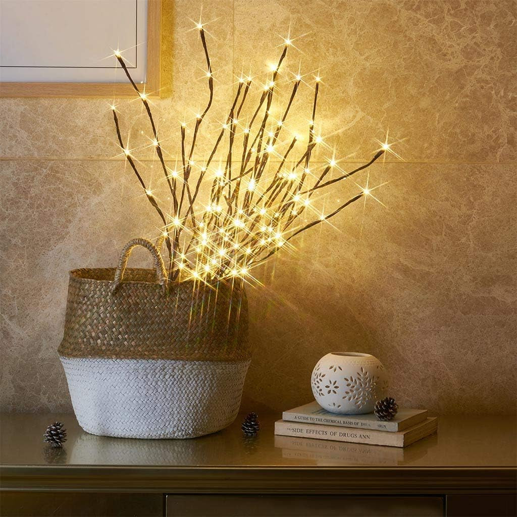 3PK Brown Lighted Twig Branches Pathway Light