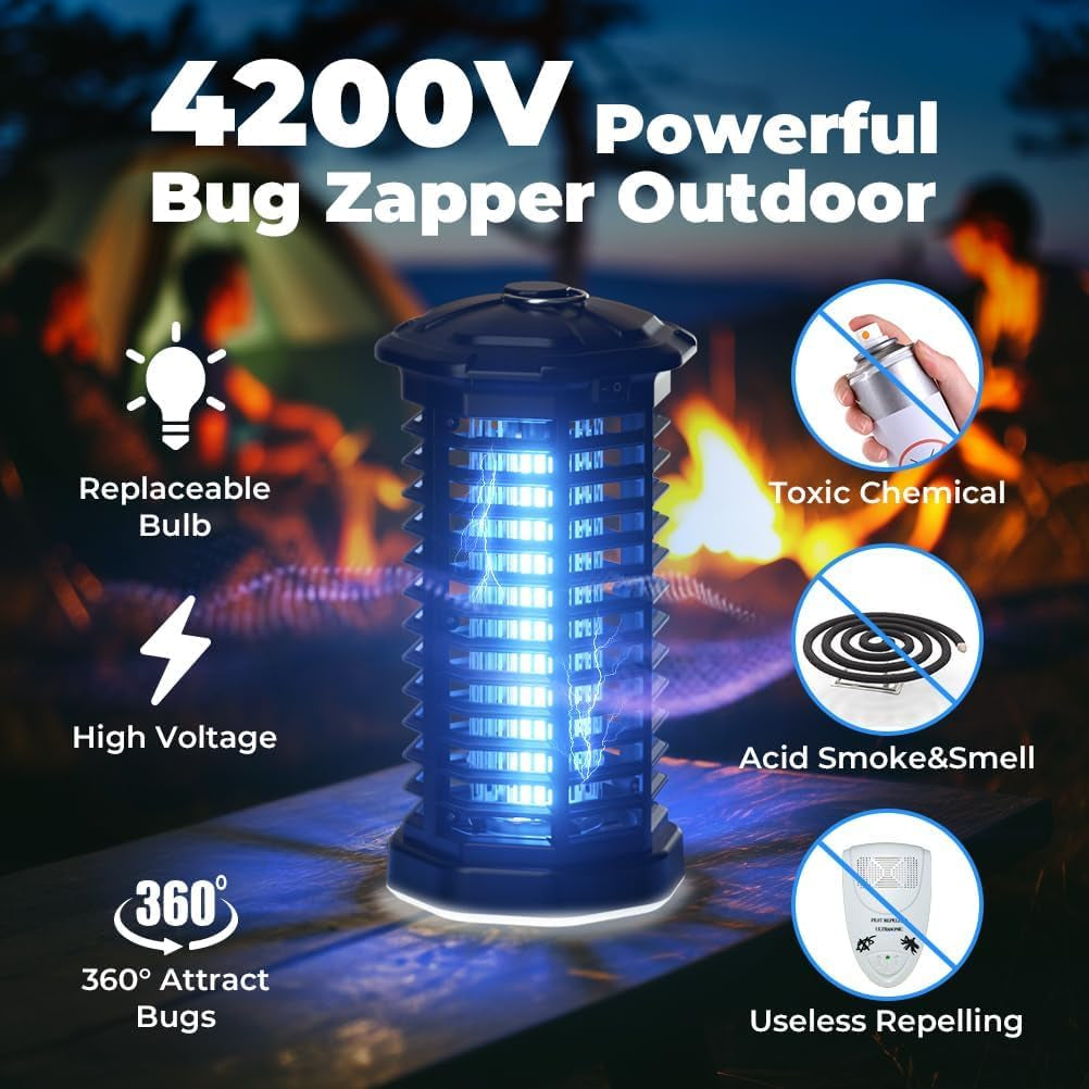 Bug Zapper Outdoor Indoor Waterproof Electric Mosquito Lamp