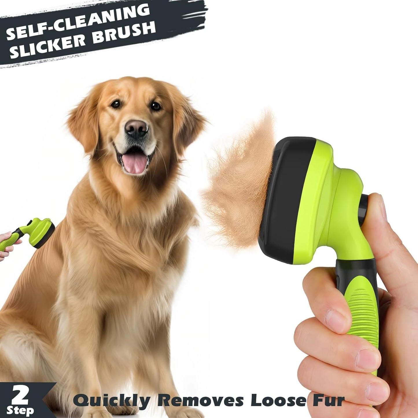 3PCS Self Cleaning Slicker Brush & Pet Grooming
