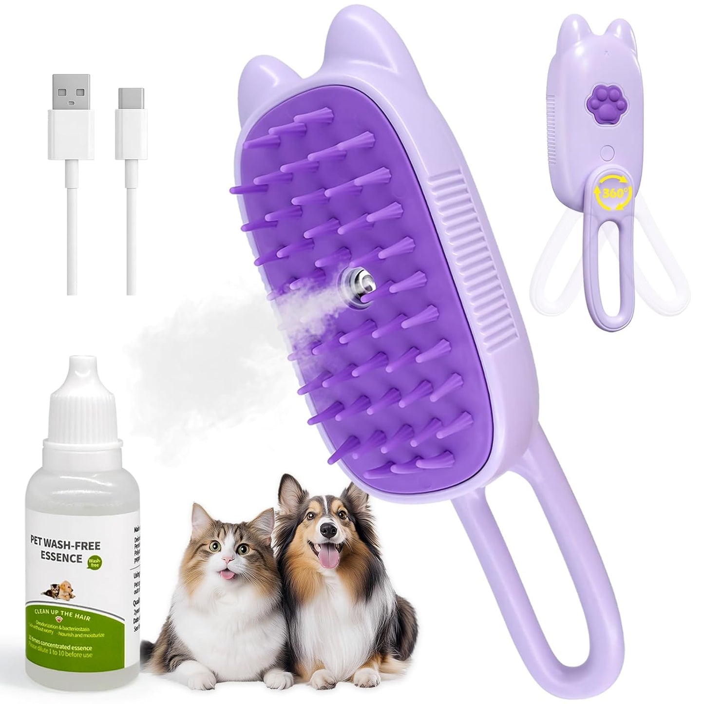 Pet Steam Brush for Dogs and Cats