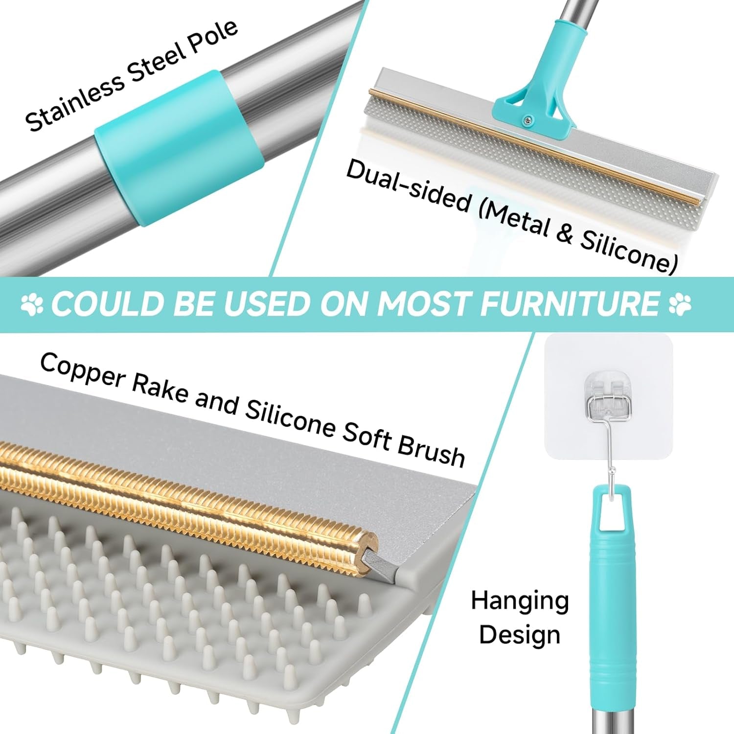 Carpet Rake for Pet Hair Removal Tool