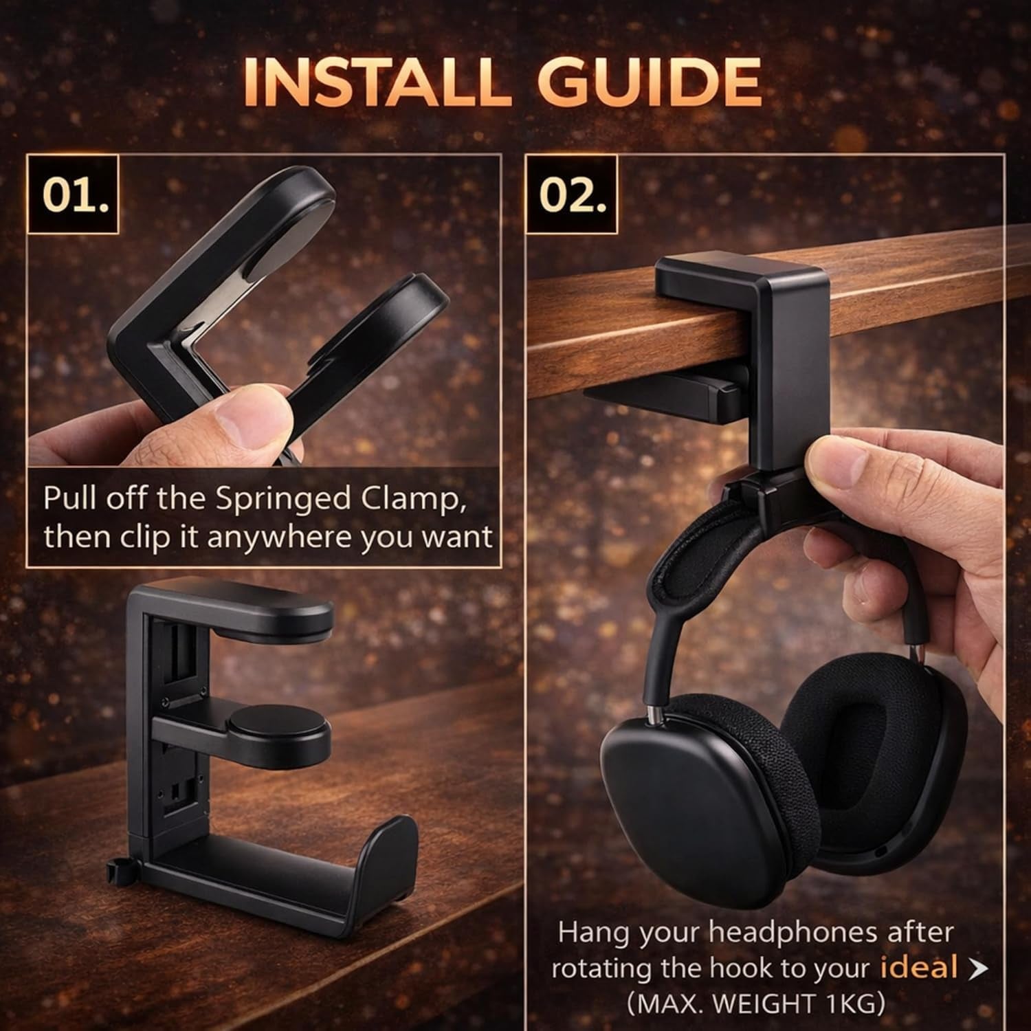 EURPMASK Rotating Headphone Stand