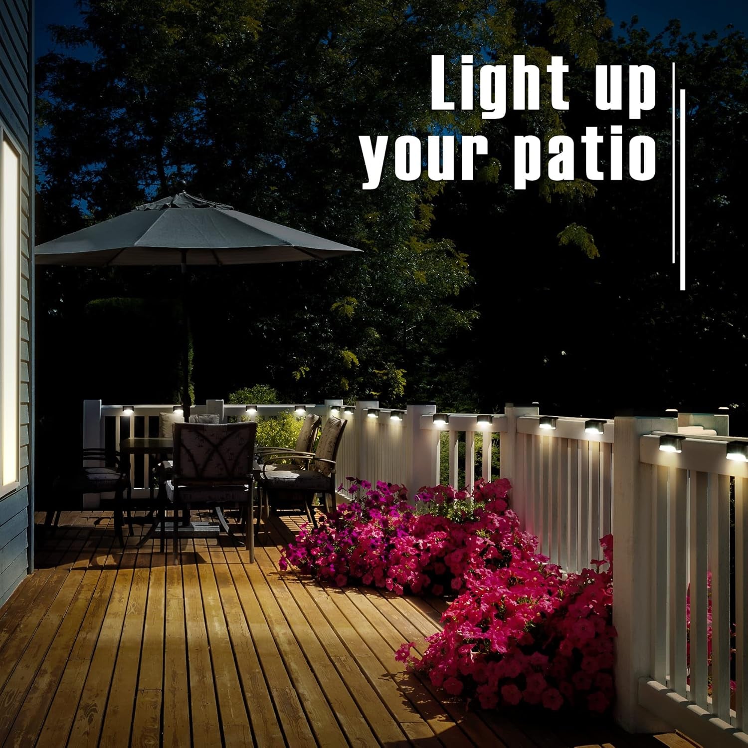 Led Solar Deck Lights, 16 Pack Waterproof for Outdoor Stairs