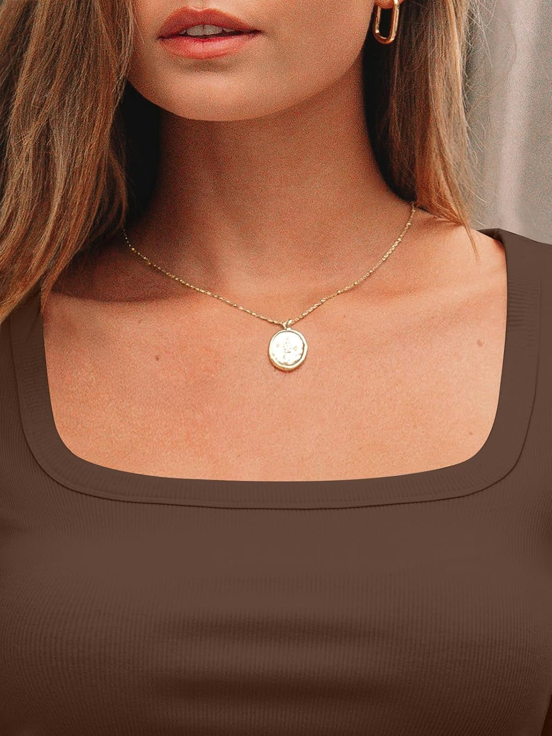 Women‘S Ribbed Square Neck Top