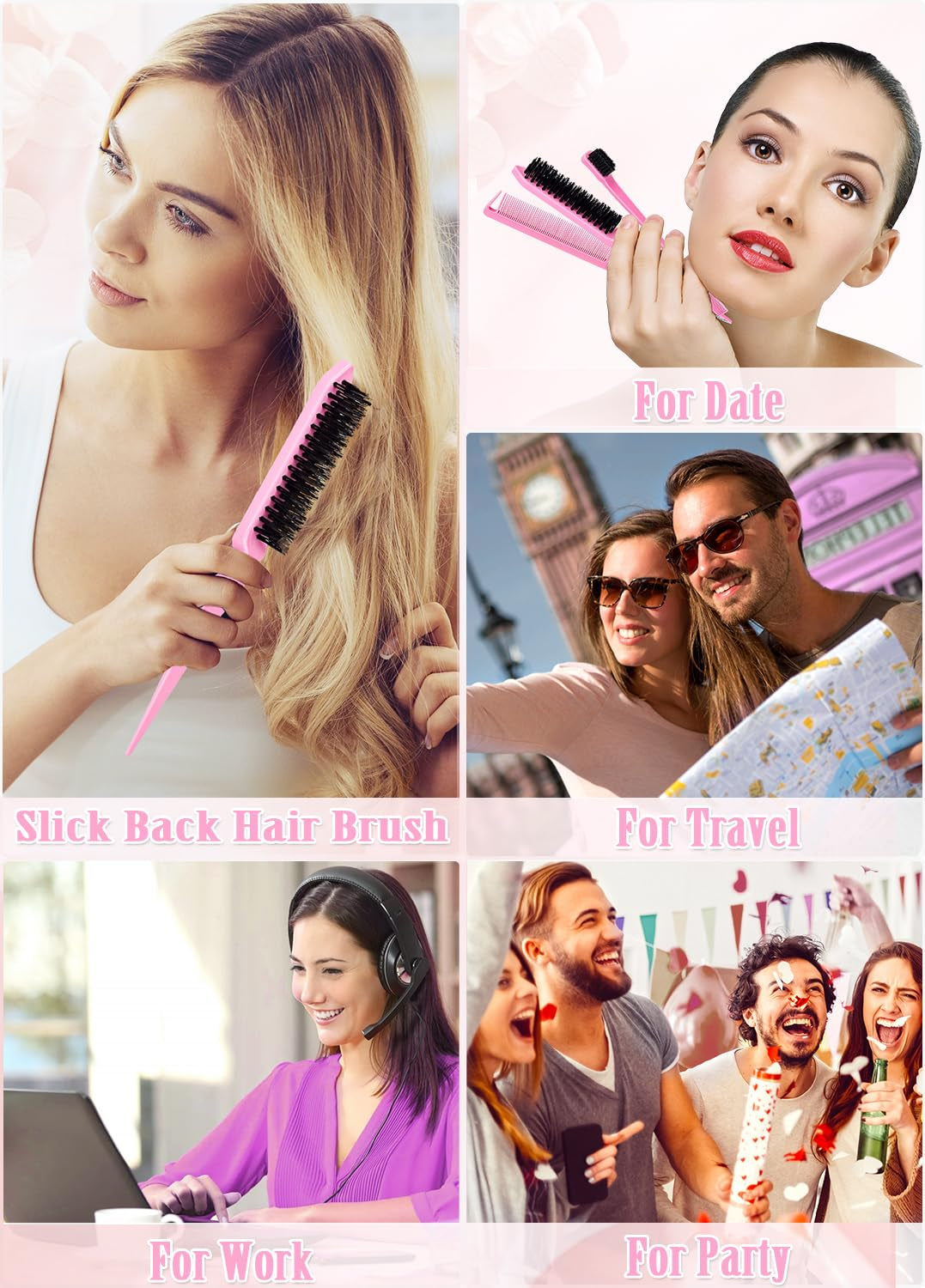 Hair Wax Stick & Slick Back Hair Brush