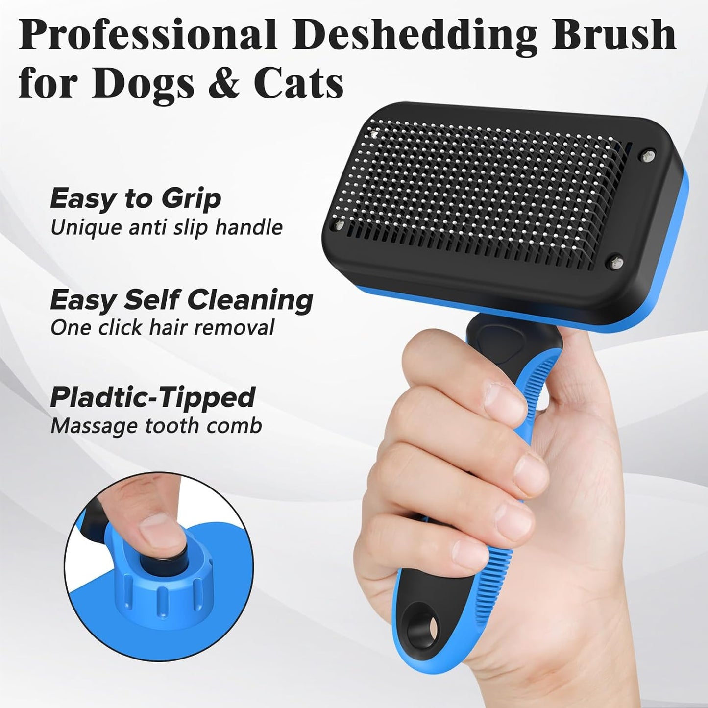 2PCS Self Cleaning Slicker Brush & Dog Comb