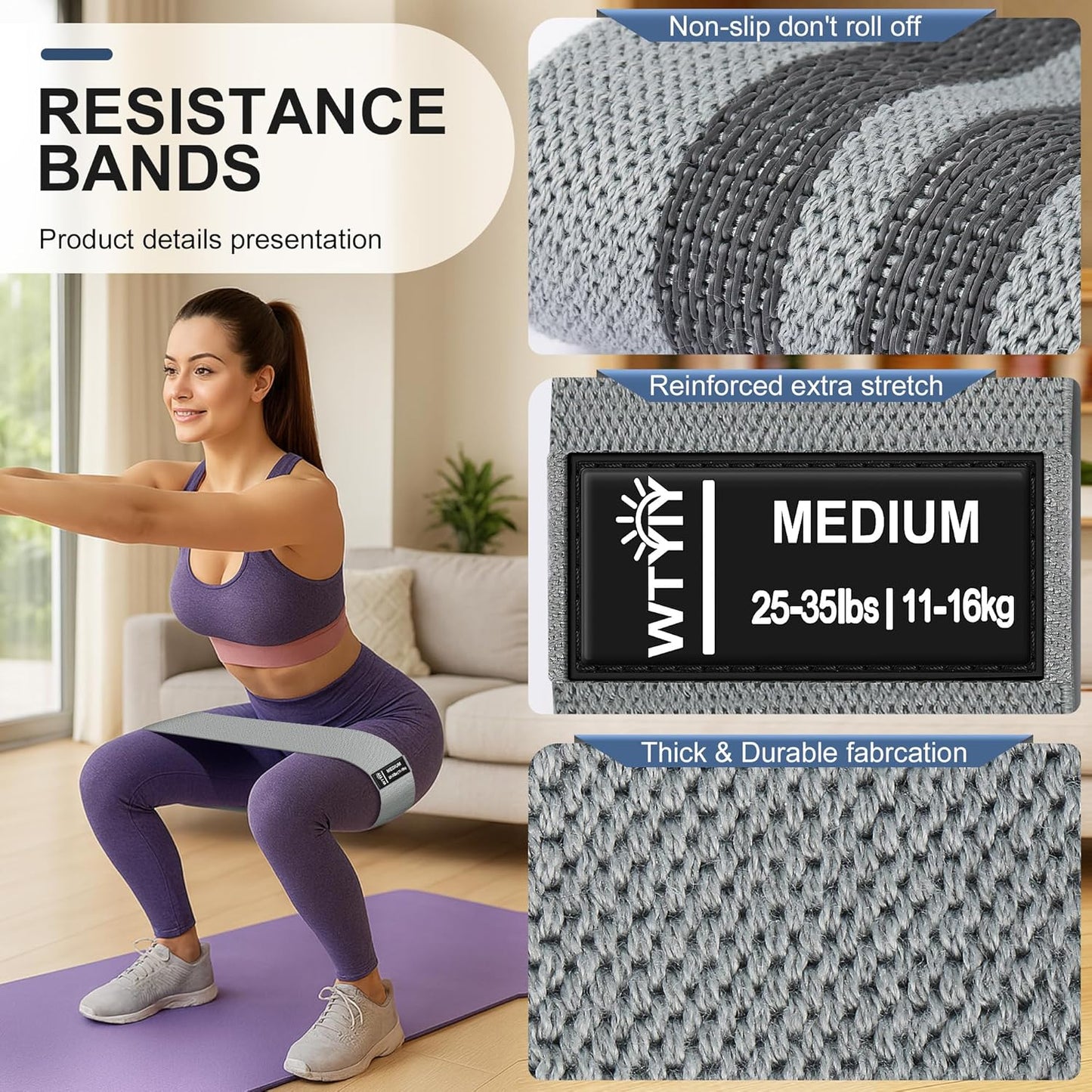 Fabric Resistance Bands for Working Out