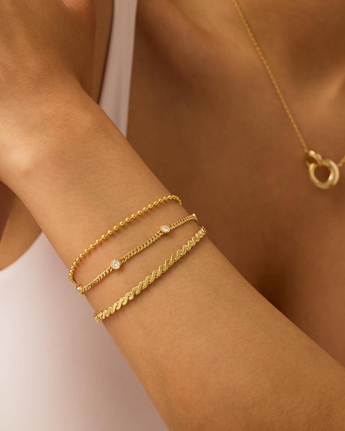 18K Gold Plated Chain Bracelet Pack