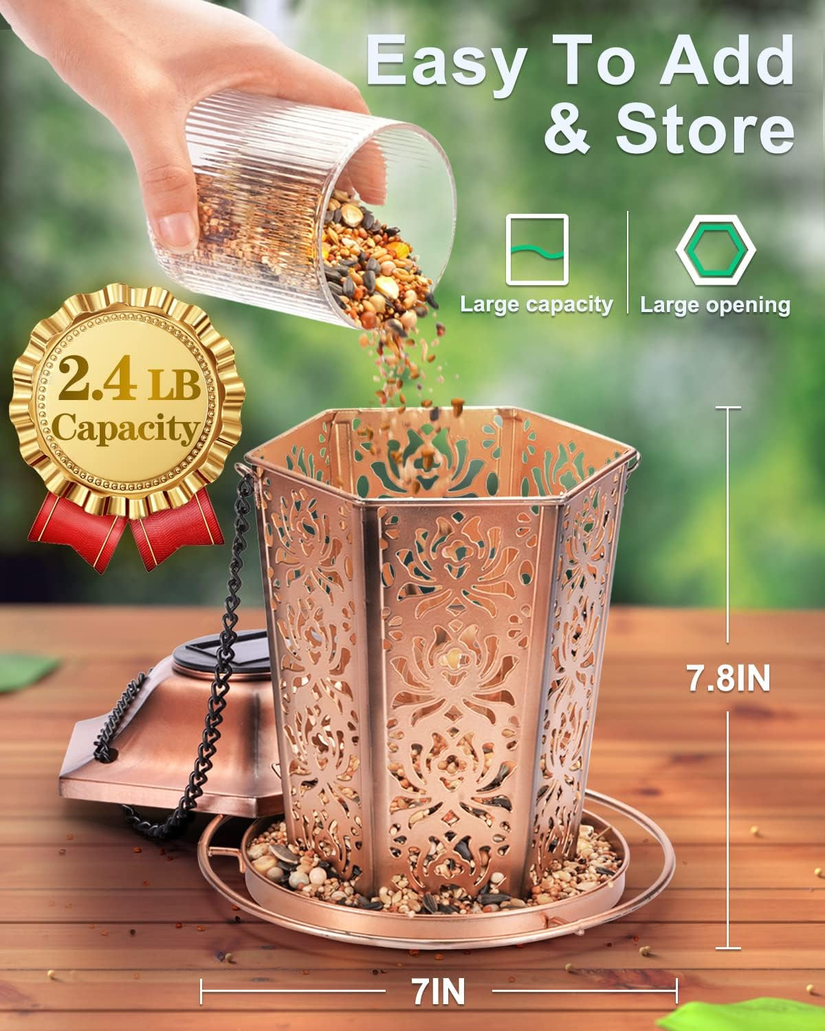 Solar Bird Feeders for Outdoors Hanging 