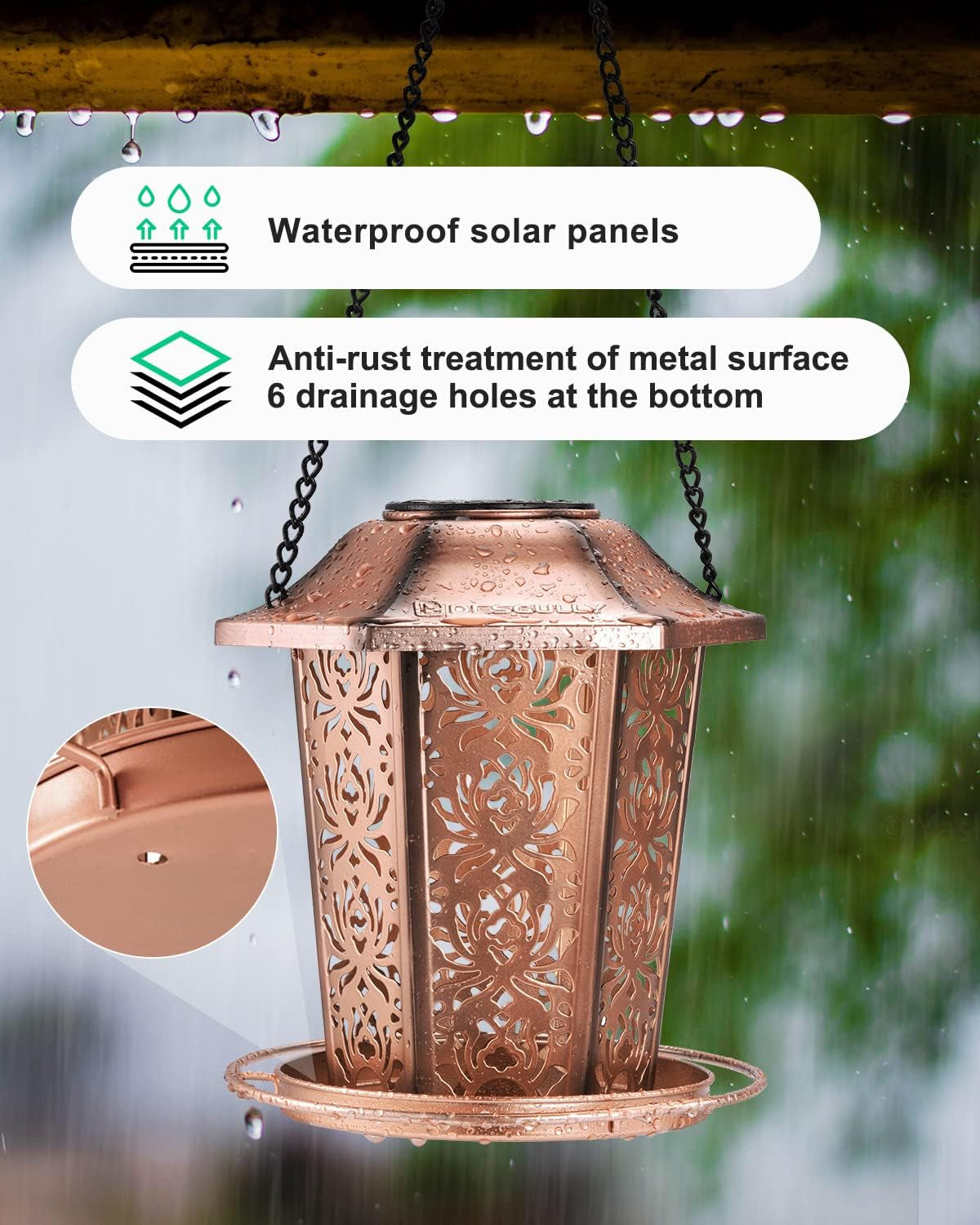 Solar Bird Feeders for Outdoors Hanging 