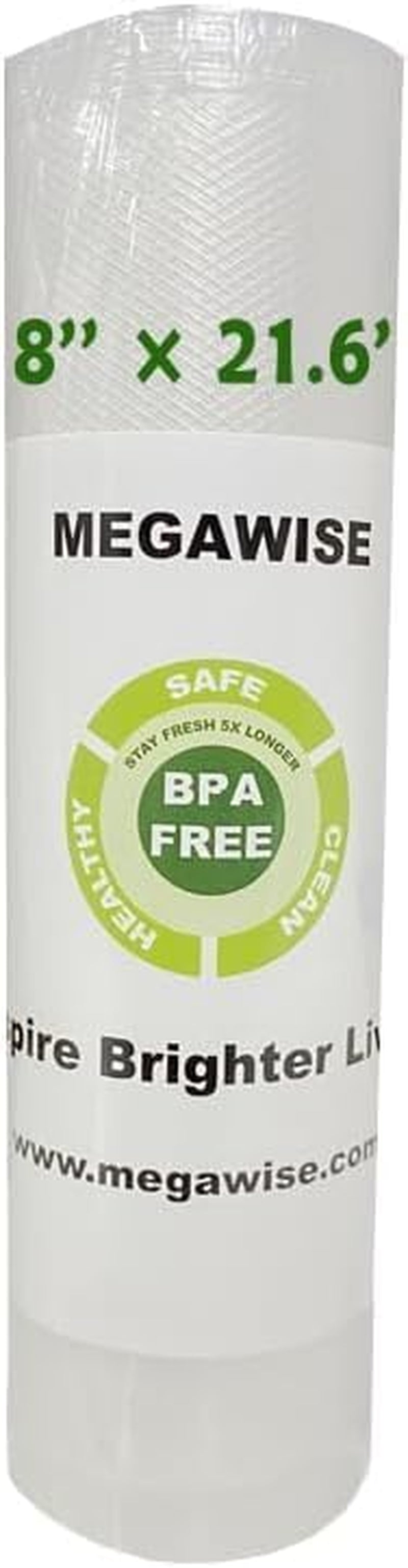 Vacuum Sealer Machine Bags, 6 Inch Wide and 19.6 Feet Long for  & Other Brand Vacuum Perfect for Meal Prep and Sous Vide Cooking (8"X21.6")