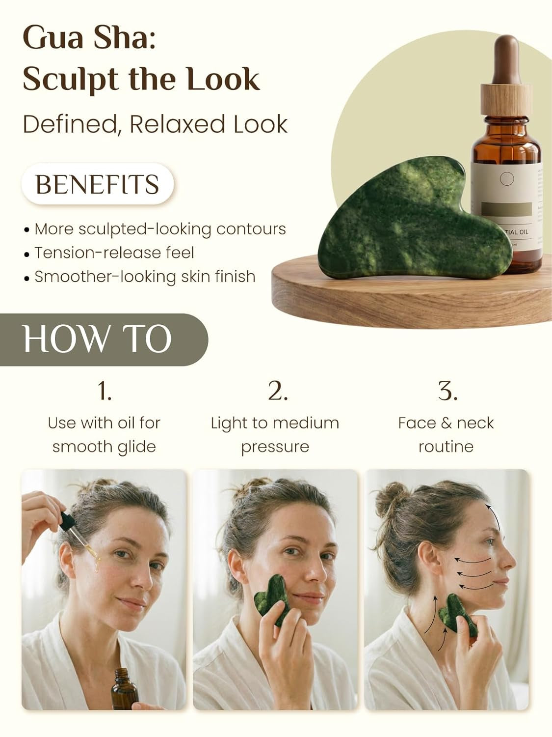 Gua Sha and Face Roller Set - 7 in 1 Face Skin Care Tools