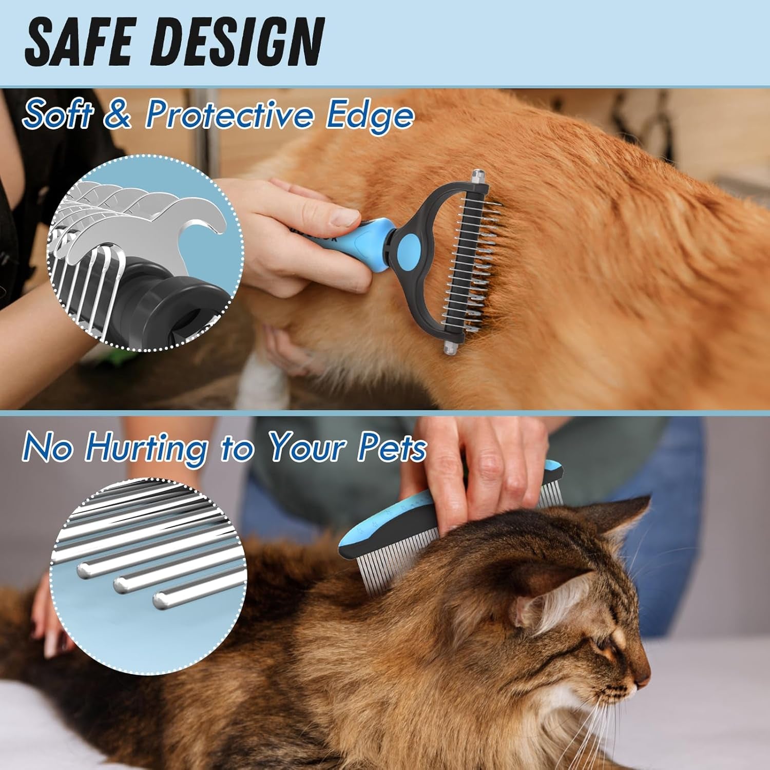 Pet Grooming Combo - Blue Deshedding Brush