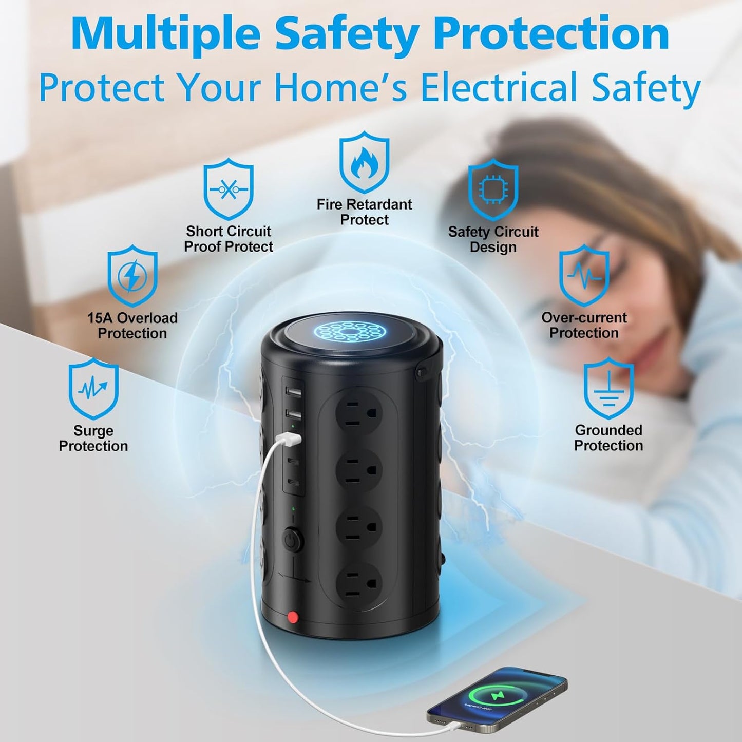 Tower Power Strip Surge Protector