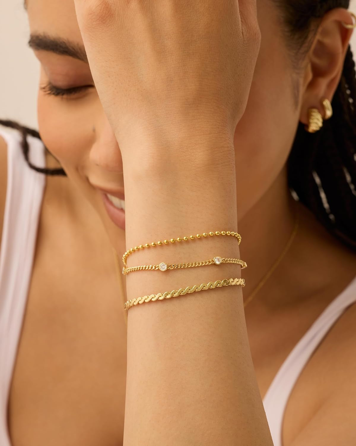 18K Gold Plated Chain Bracelet Pack