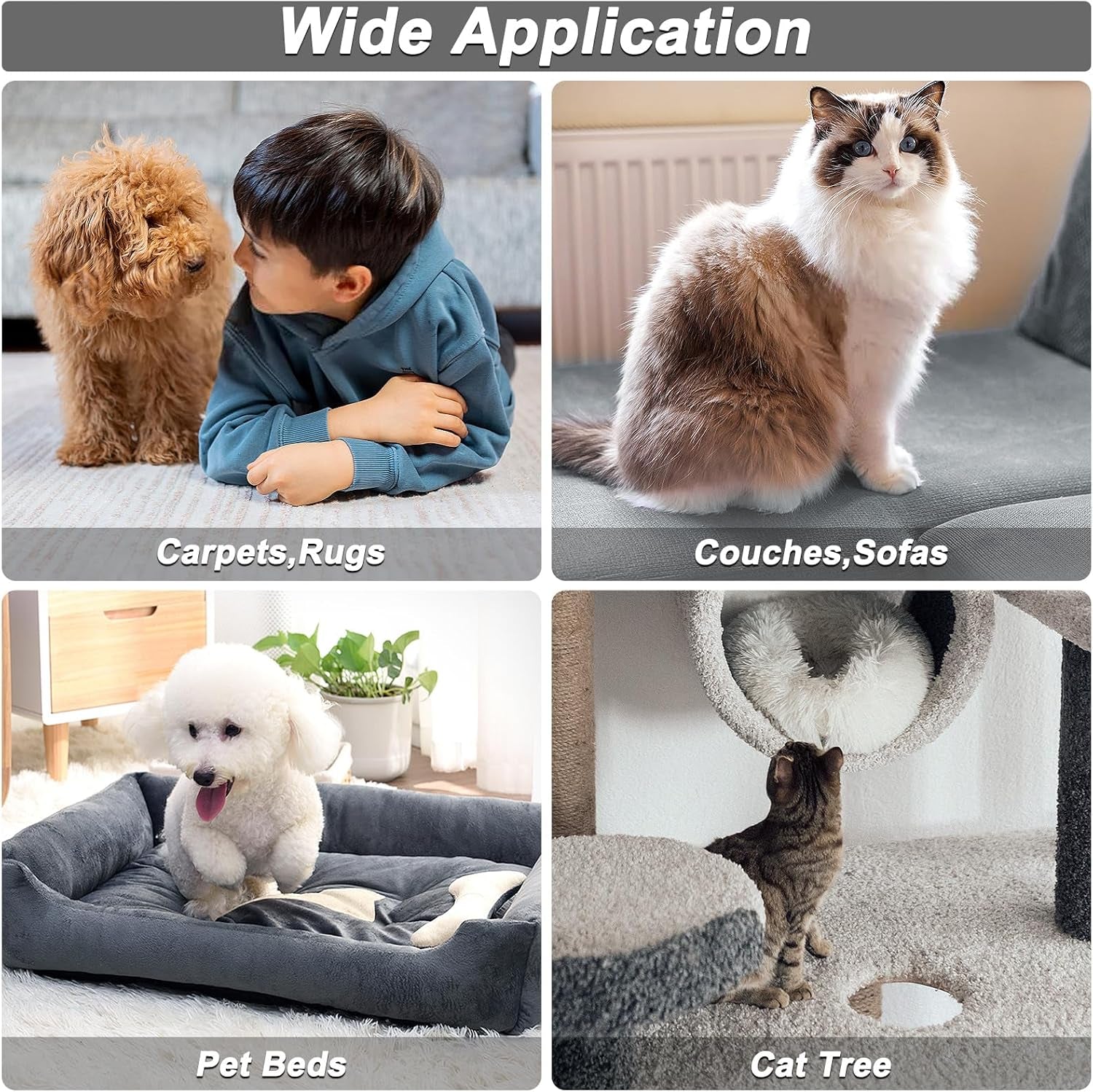 Carpet Rake for Pet Hair Removal, Reusable Pet Hair Remover