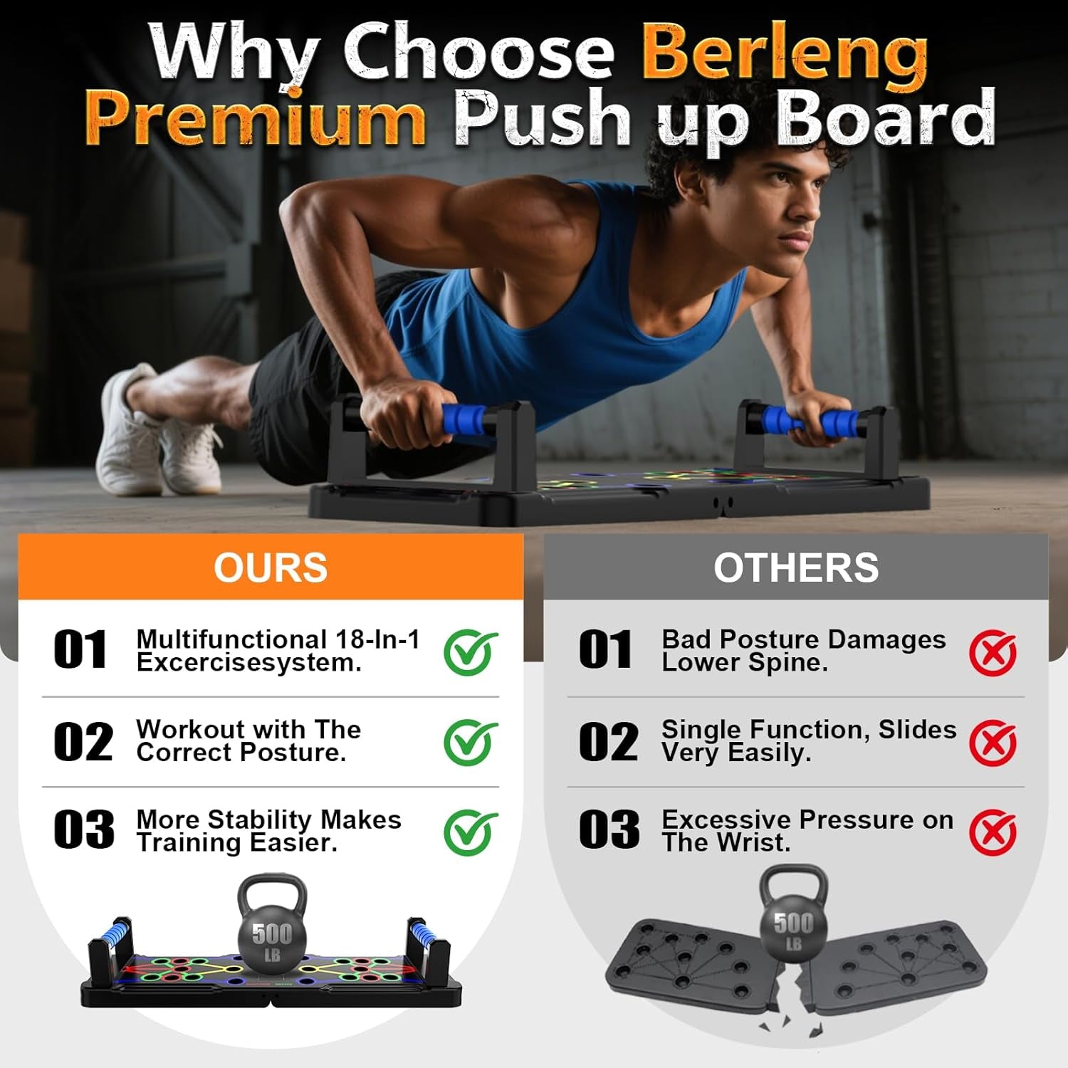 Solid Push up Board 15 in 1 Home Workout