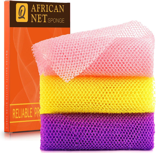 3 Pieces African Bath Sponge African Net Long