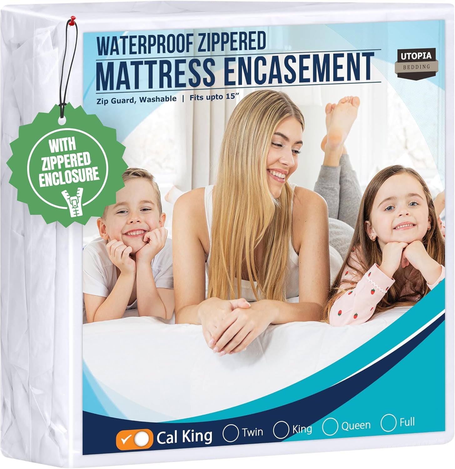 Waterproof Zippered Bug-Proof California King Mattress Encasement Cover