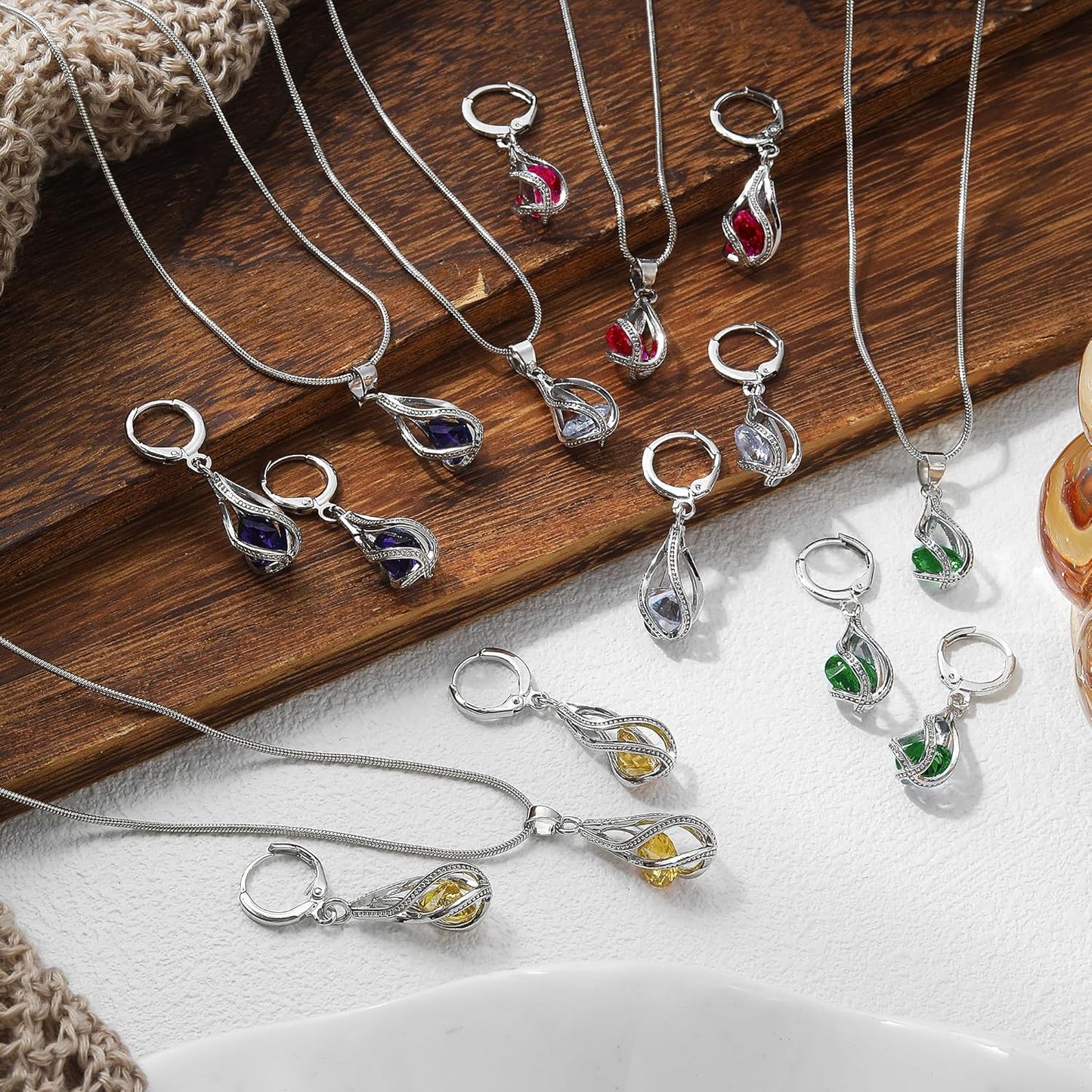 Silver Jewelry Sets for Women Rhinestone