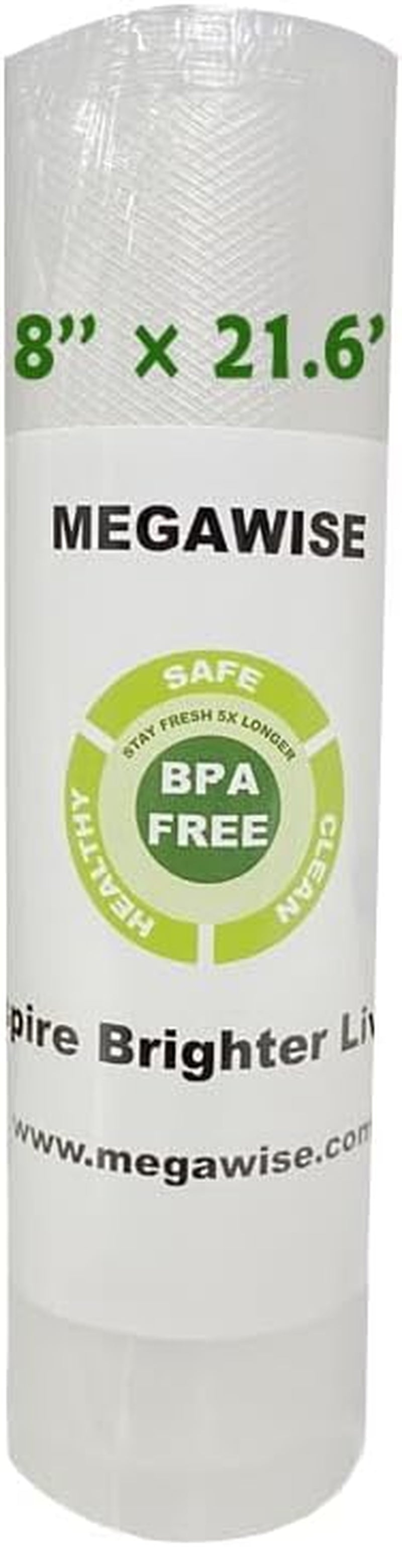 Vacuum Sealer Machine Bags, 6 Inch Wide and 19.6 Feet Long for  & Other Brand Vacuum Perfect for Meal Prep and Sous Vide Cooking (8"X21.6")