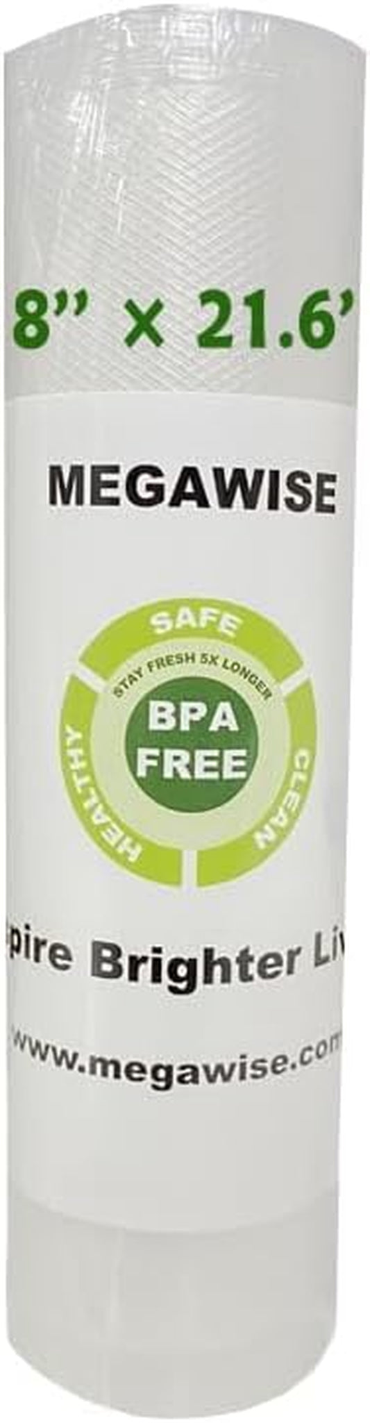 Vacuum Sealer Machine Bags, 6 Inch Wide and 19.6 Feet Long for  & Other Brand Vacuum Perfect for Meal Prep and Sous Vide Cooking (8"X21.6")