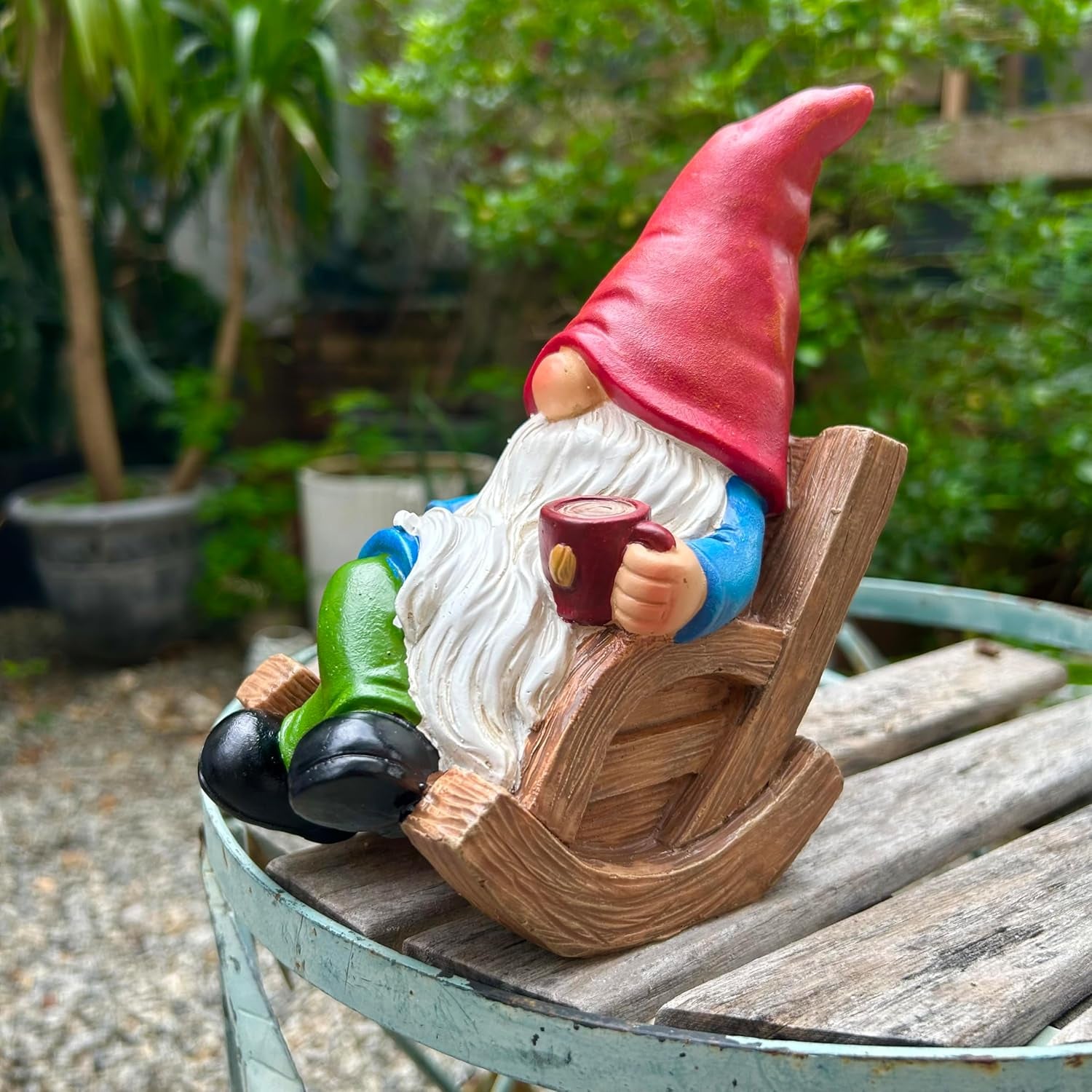 Drinking Coffee Faceless Garden Gnome