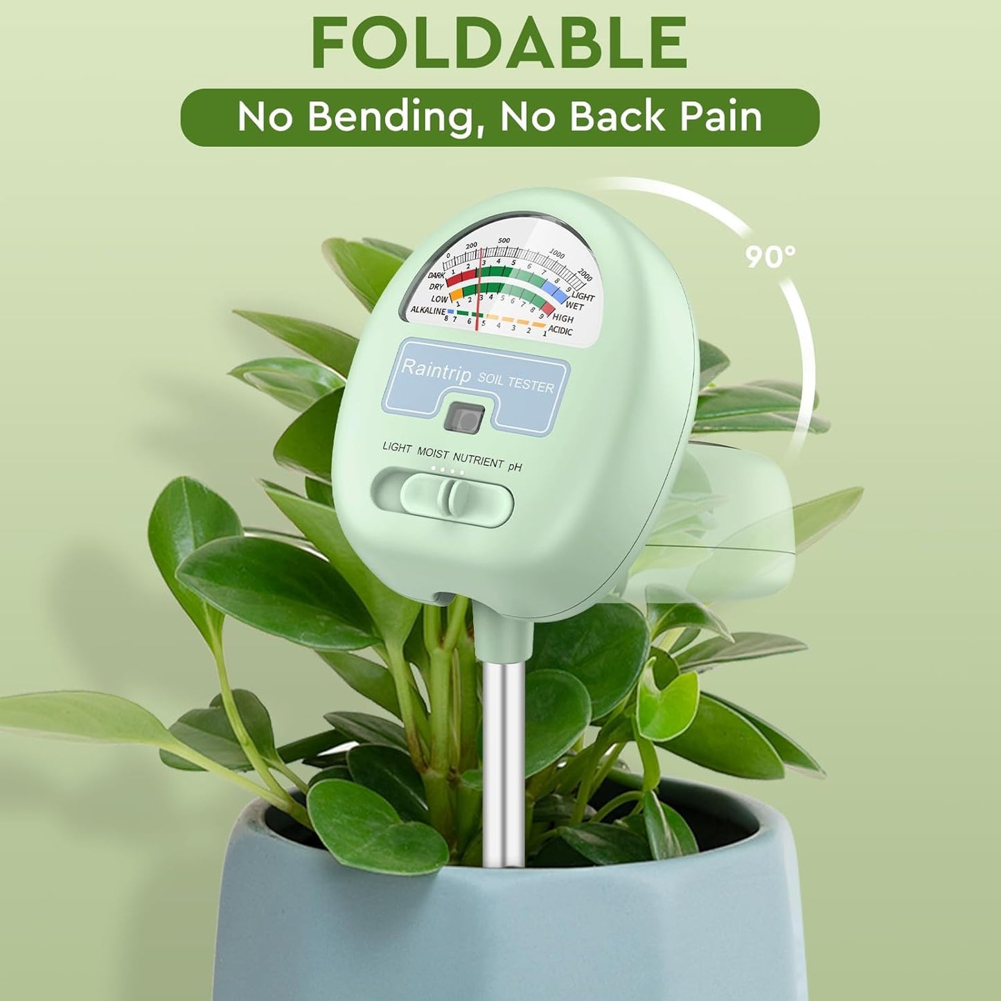 Soil Moisture Meter,4-In-1 Soil Ph Meter