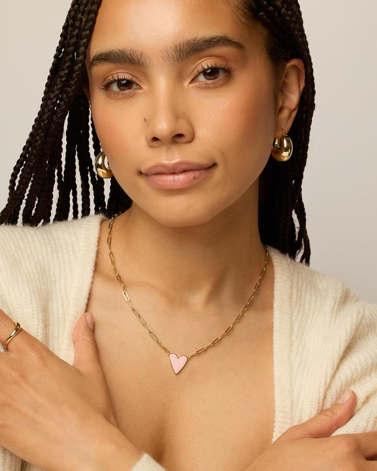 14K Gold Plated Heart Enamel Pendant Necklace