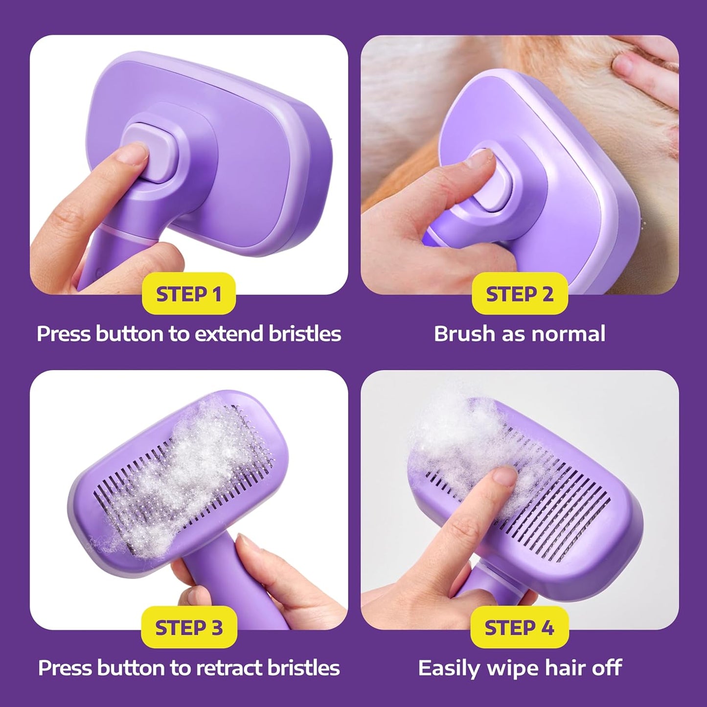 Self Cleaning Slicker Brush for Dogs and Cats