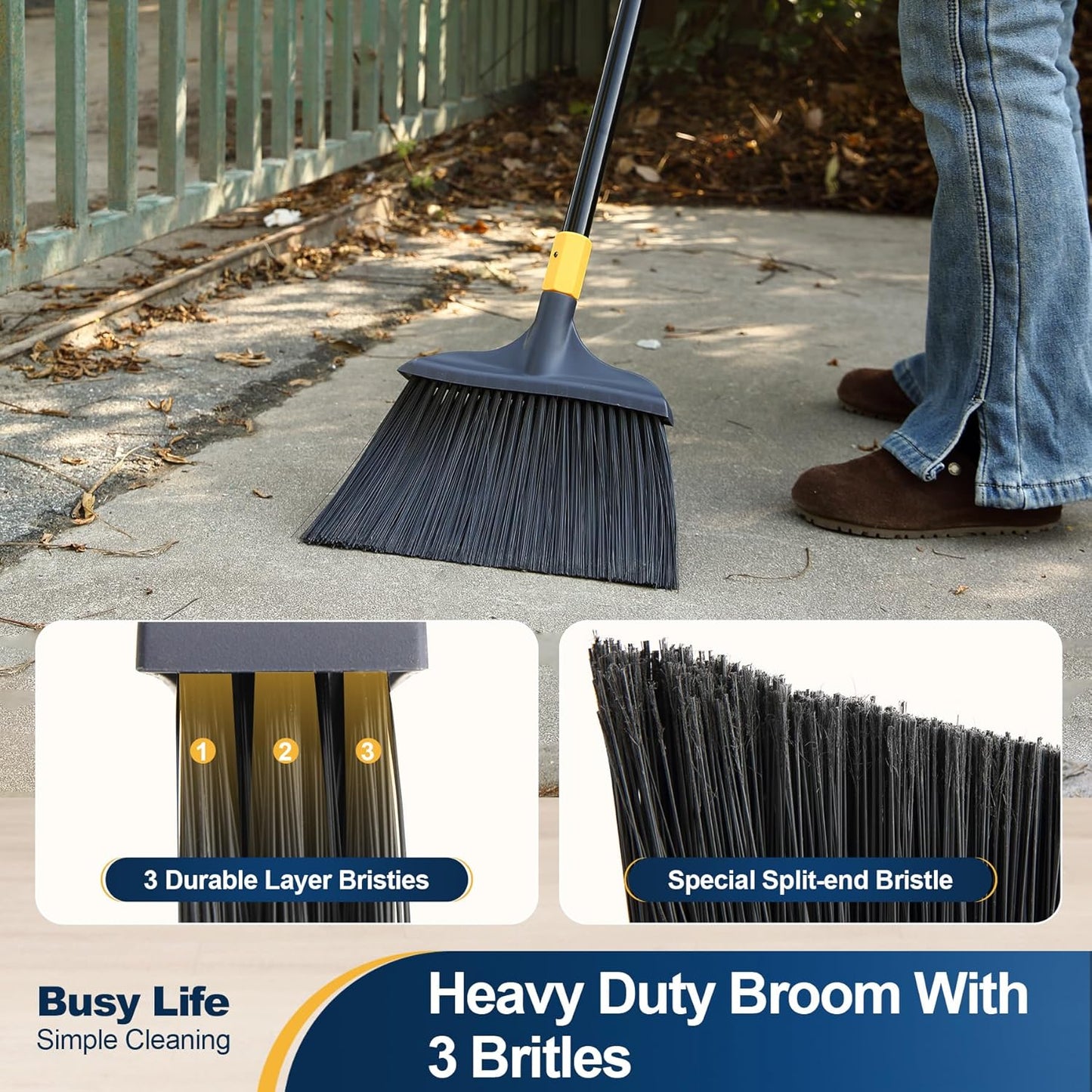 Heavy-Duty Broom Outdoor Commercial