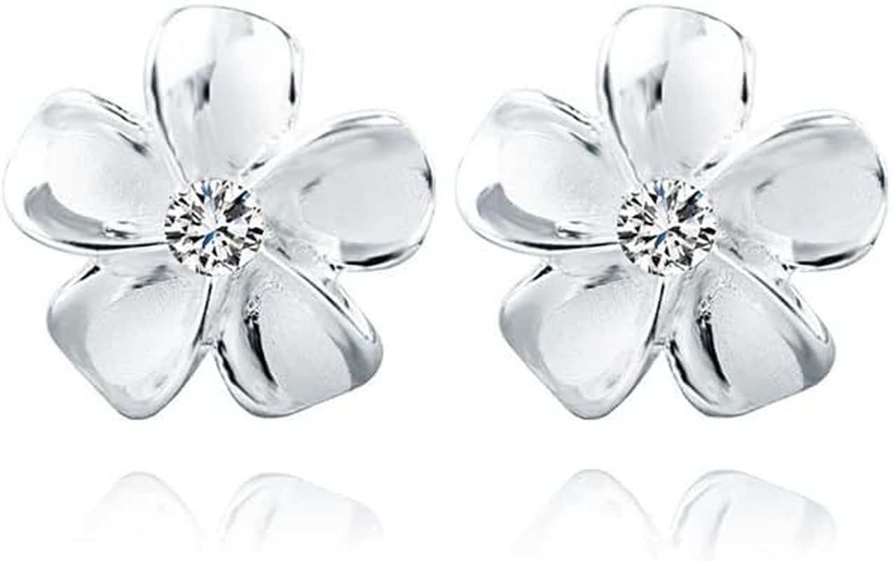Solid 925 Sterling Silver Plumeria Flower