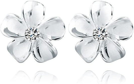 Solid 925 Sterling Silver Plumeria Flower