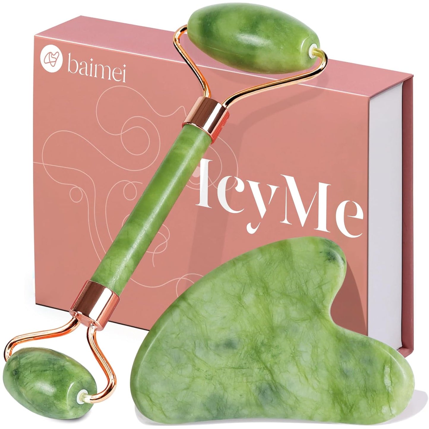 Icyme Gua Sha & Jade Roller Facial Tools Face Roller