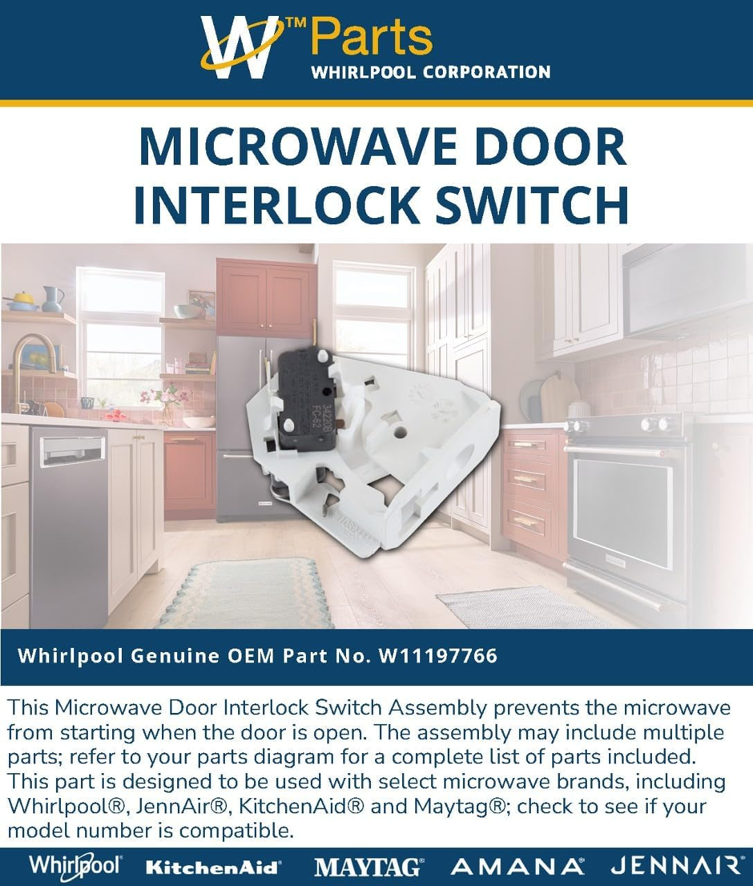 W11197766 Microwave Door Interlock Switch Assembly