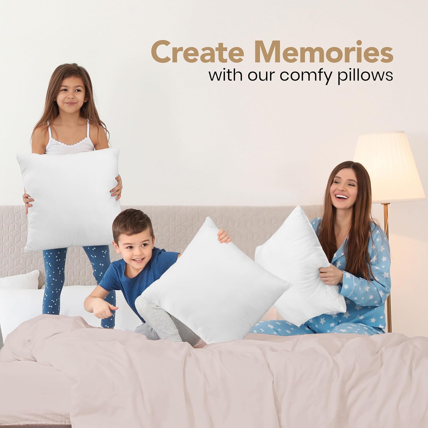 Outdoor Pillow Inserts 18 X 18 Inches (Pack of 2, White)